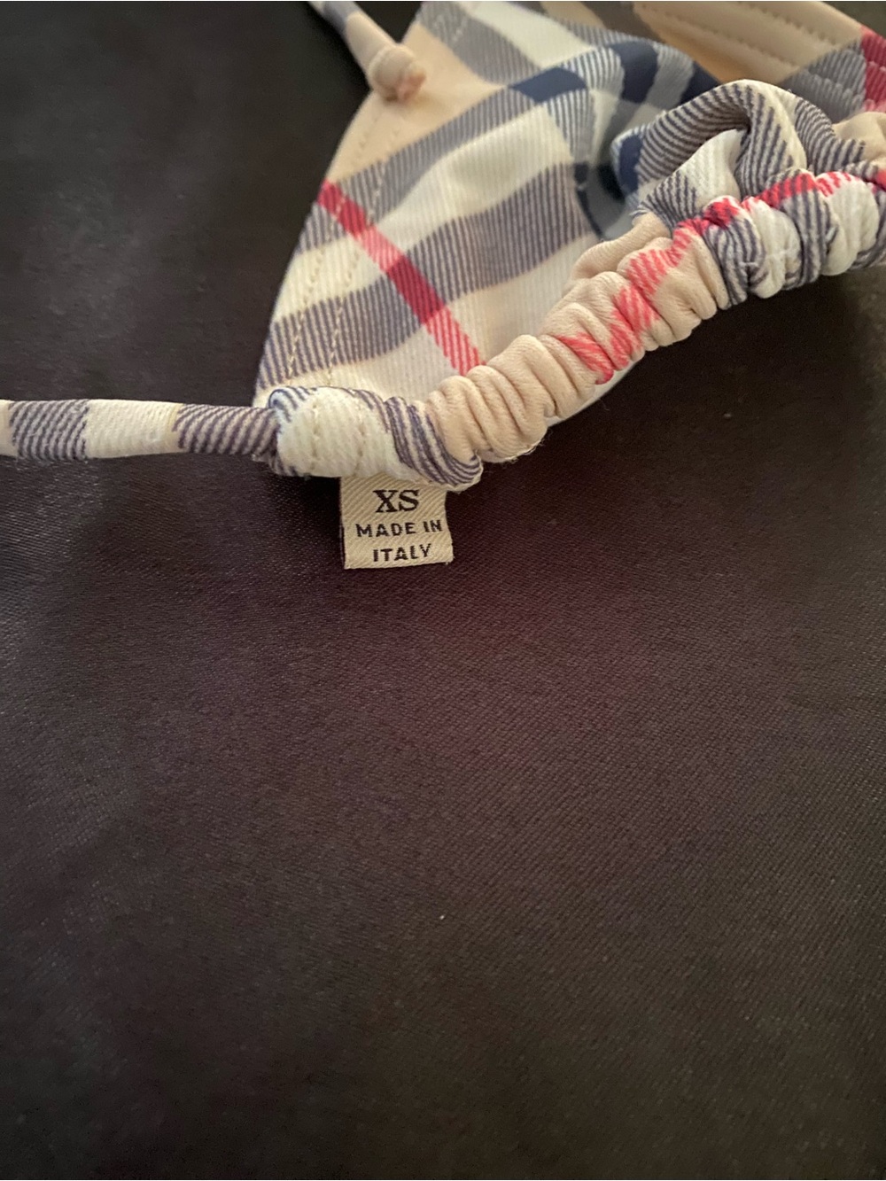 Burberry Beige Navy Red Check Triangle String Bikini AMAZING DEAL!! - Picture 6 of 7